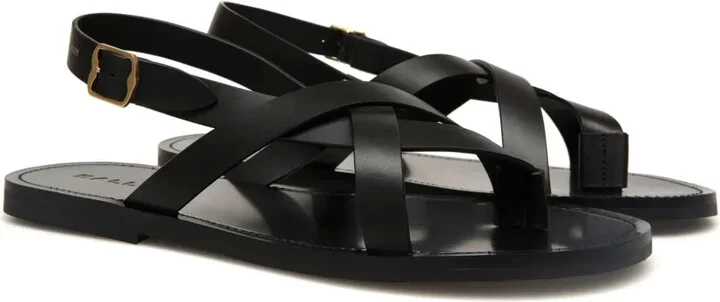 Crossover-Strap Leather Sandals - Image 2