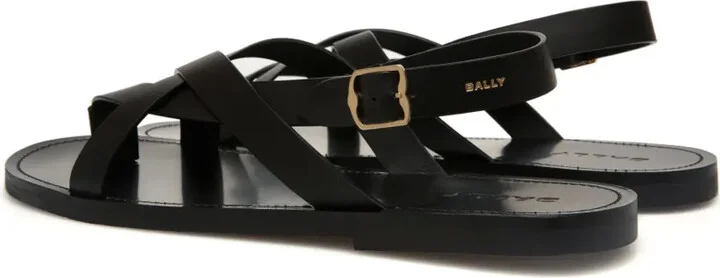 Crossover-Strap Leather Sandals - Image 3