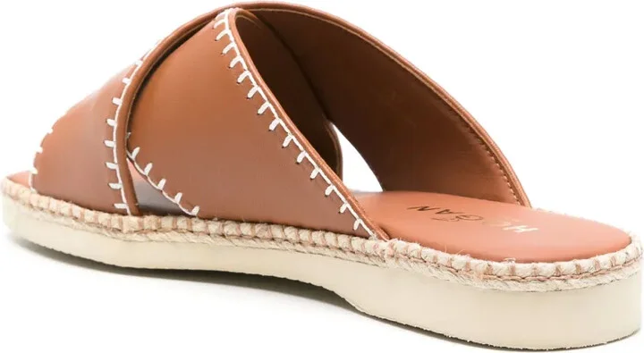 Crossover-Strap Leather Sandals - Image 3