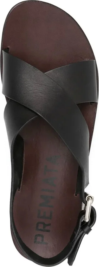 Crossover-Strap Leather Sandals - Image 4