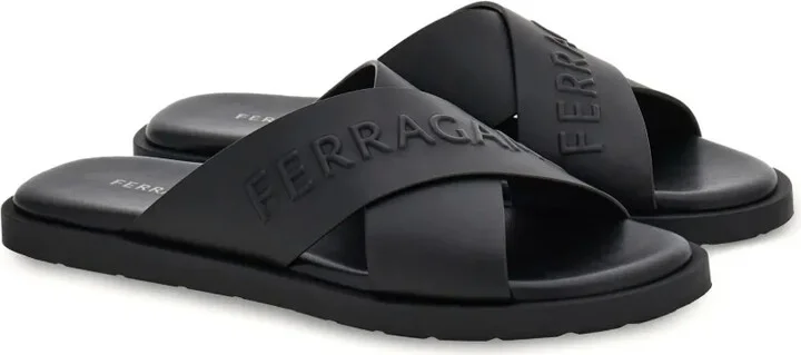 Crossover-Strap Leather Sandals - Image 2