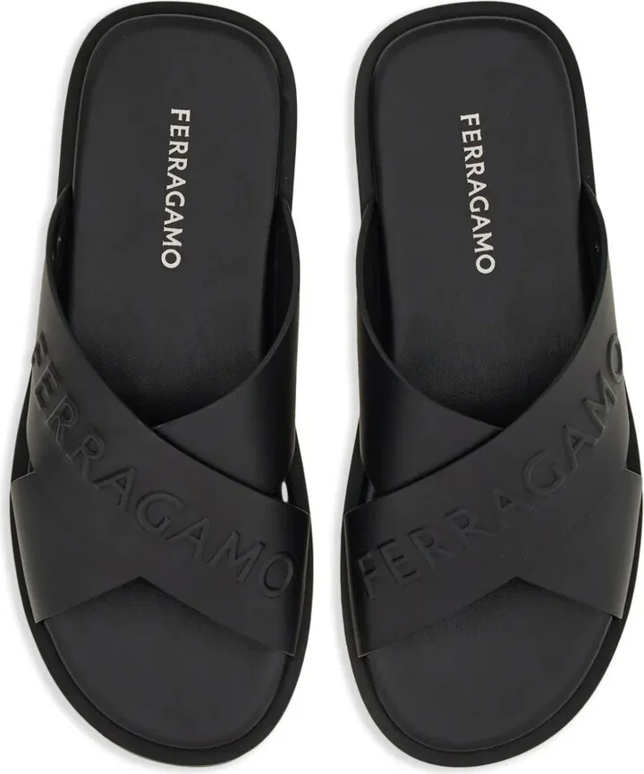 Crossover-Strap Leather Sandals - Image 4