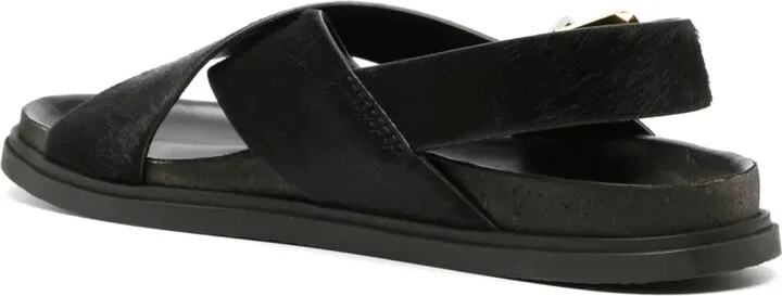 Crossover-Strap Leather Sandals - Image 3