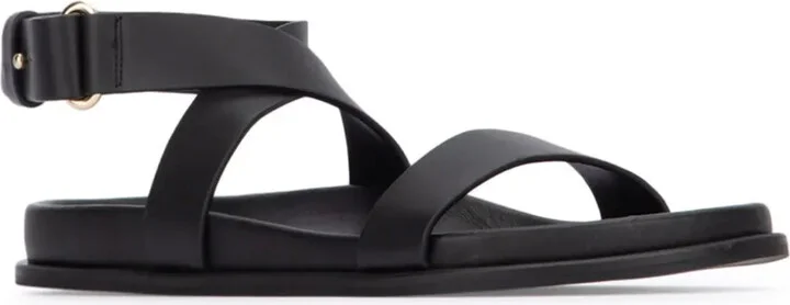 Crossover-Strap Leather Sandals - Image 2