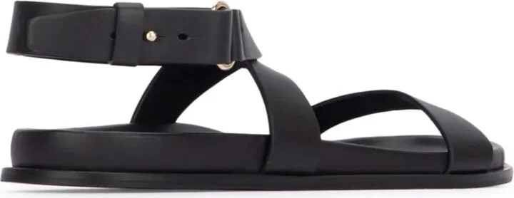 Crossover-Strap Leather Sandals - Image 3