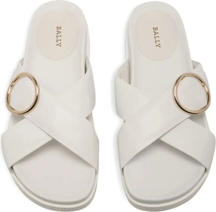 Crossover-Strap Leather Sandals - Image 3