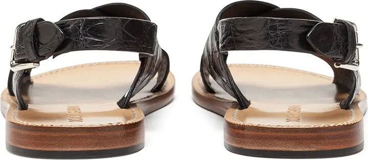 Crossover-Strap Leather Sandals - Image 3