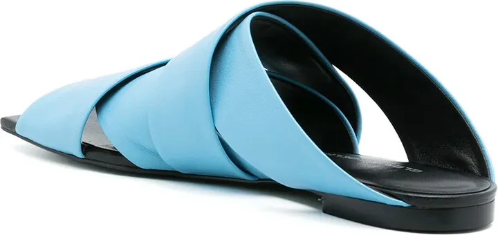 Crossover-Strap Leather Sandals - Image 3