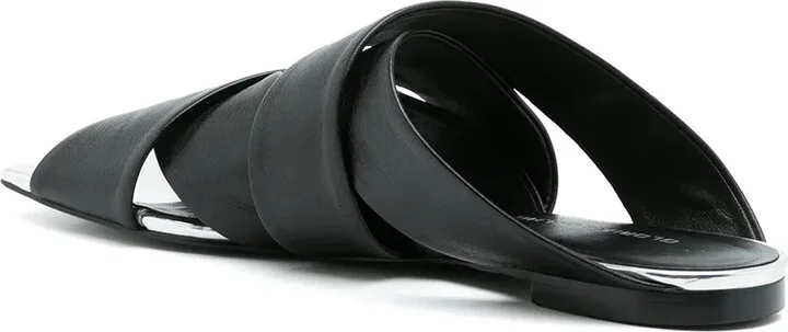 Crossover-Strap Leather Sandals - Image 3