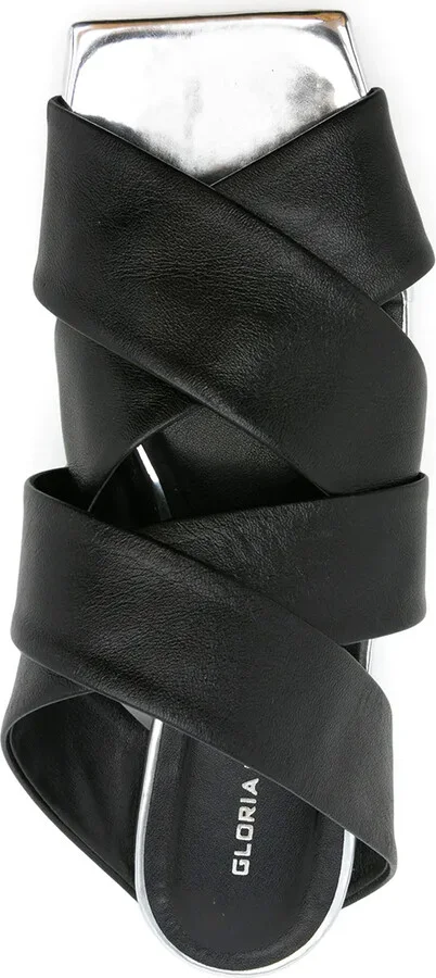 Crossover-Strap Leather Sandals - Image 4