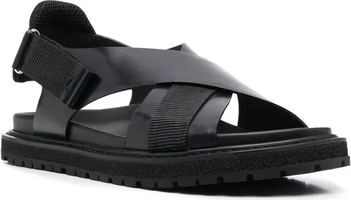 Crossover-Strap Leather Sandals - Image 2
