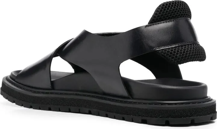 Crossover-Strap Leather Sandals - Image 3
