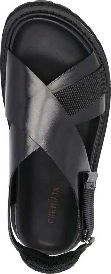 Crossover-Strap Leather Sandals - Image 4