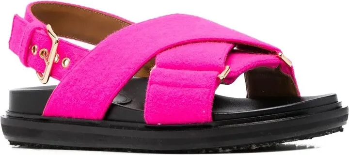 Crossover-Strap Leather Sandals - Image 2