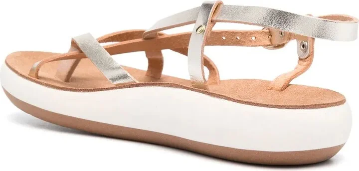 Crossover-Strap Leather Sandals - Image 3