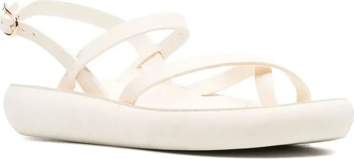 Crossover-Strap Leather Sandals - Image 2