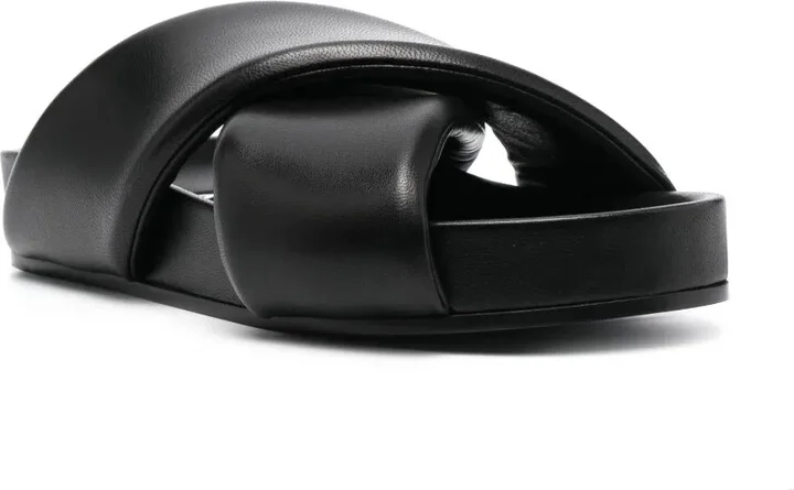 Crossover-Strap Leather Sandals - Image 2