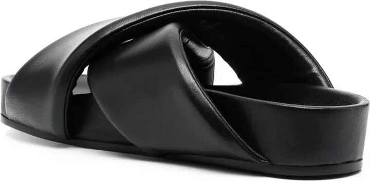 Crossover-Strap Leather Sandals - Image 3