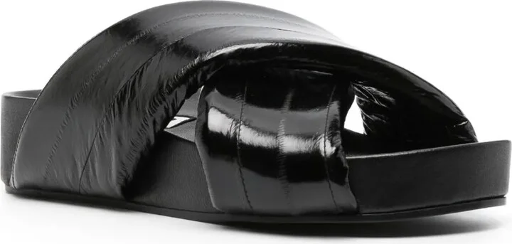 Crossover-Strap Leather Sandals - Image 2