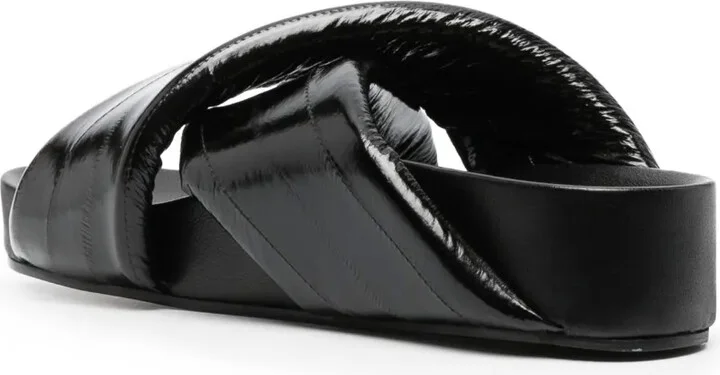 Crossover-Strap Leather Sandals - Image 3