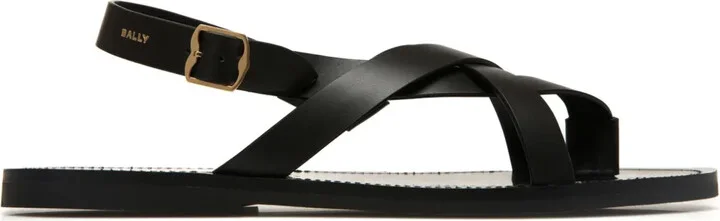 Crossover-Strap Leather Sandals