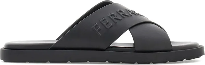 Crossover-Strap Leather Sandals