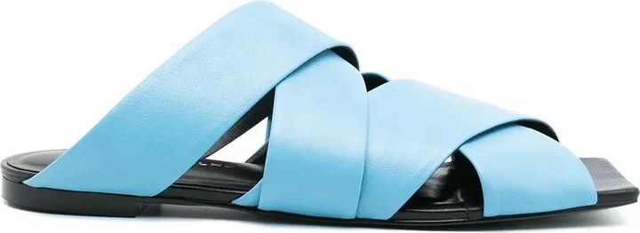 Crossover-Strap Leather Sandals