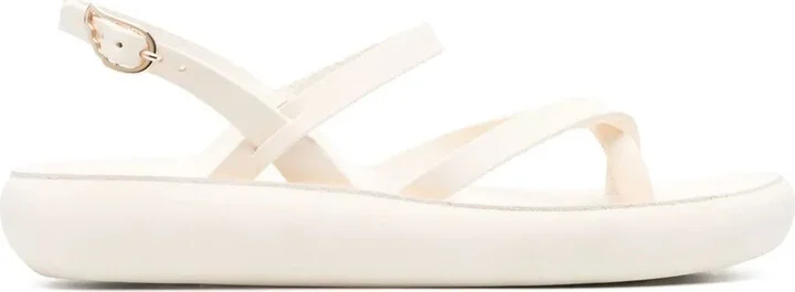 Crossover-Strap Leather Sandals