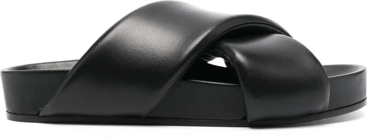 Crossover-Strap Leather Sandals
