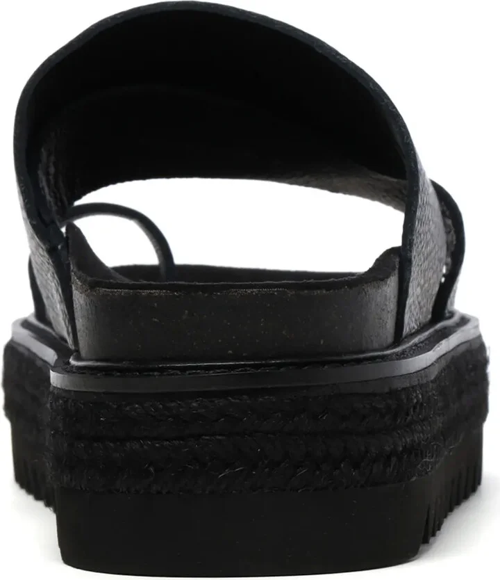 Crossover-Strap Leather Slides - Image 4