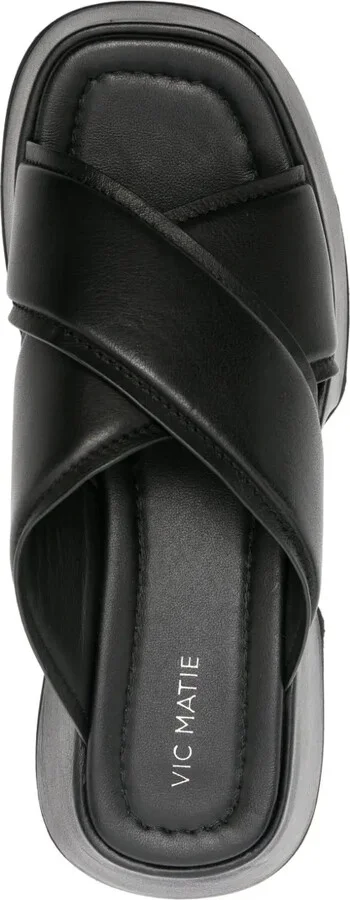 Crossover-Strap Leather Slides - Image 4