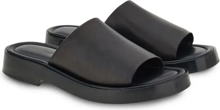 Crossover-Strap Leather Slides - Image 2