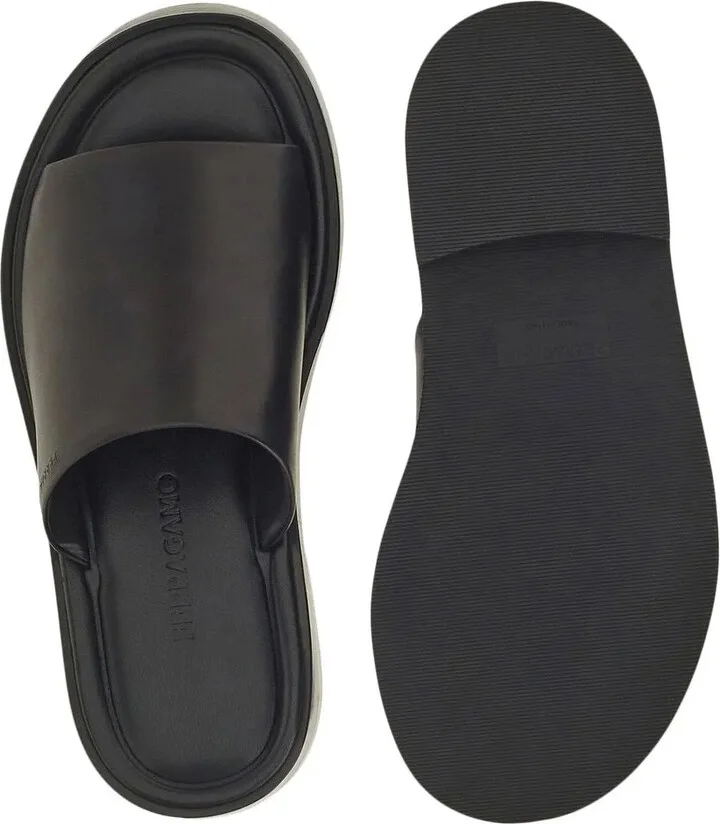 Crossover-Strap Leather Slides - Image 5