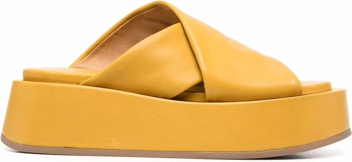 Crossover-Strap Platform Sandals