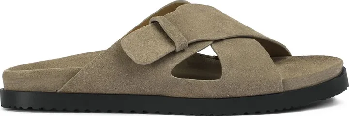Crossover-Strap Slide Sandals