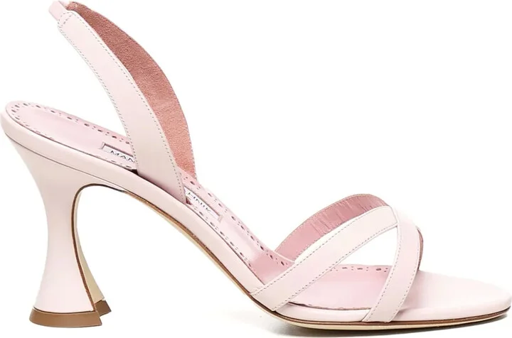 Crossover-Strap Slingback Sandals
