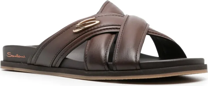 Crossover-Straps Leather Sandals - Image 2