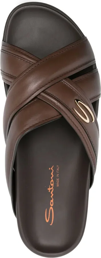 Crossover-Straps Leather Sandals - Image 4