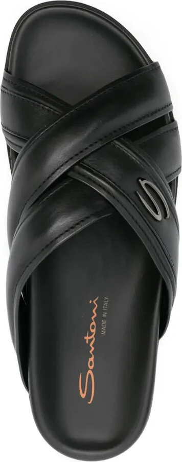 Crossover-Straps Leather Sandals - Image 4