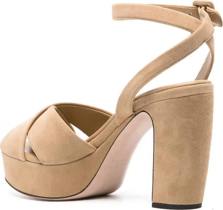 Crossover Suede Platform Sandals - Image 3