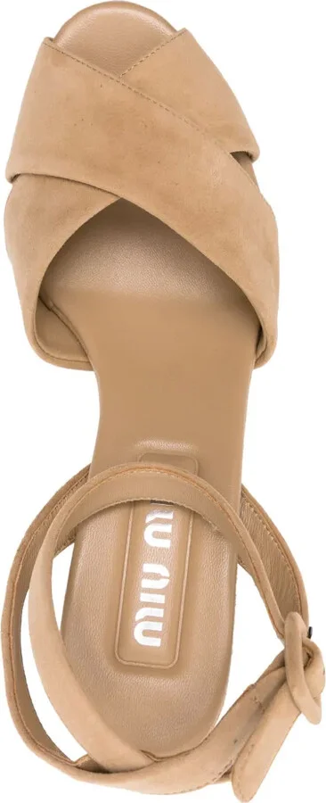 Crossover Suede Platform Sandals - Image 4