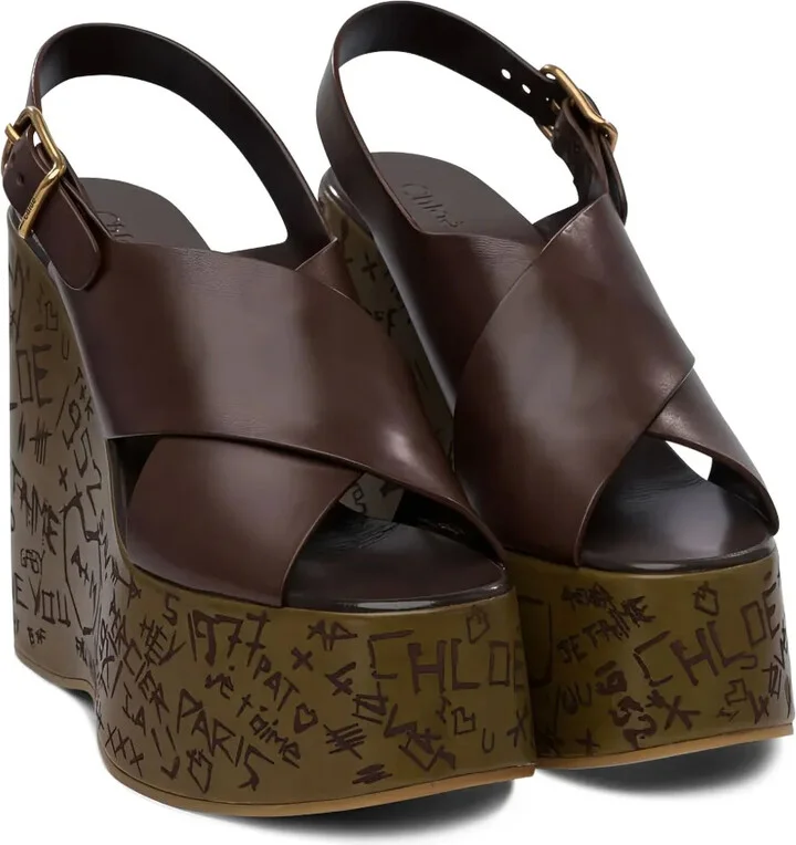 Crossover Wedge Sandals - Image 2