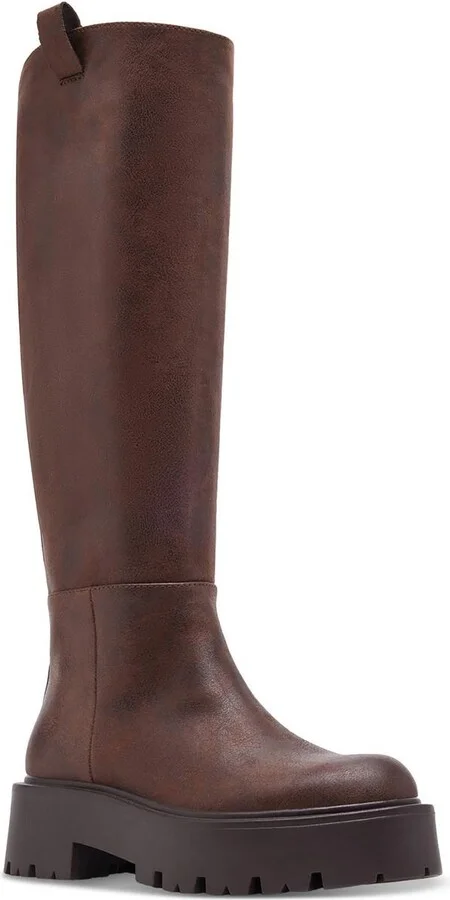 Crow WC Womens Distressed Faux Leather Knee-High Boots