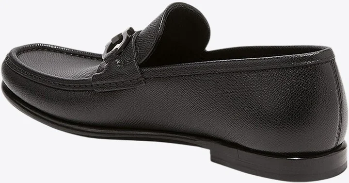 Crown Gancini Plaque Leather Loafers - Image 2