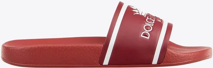 Crown Logo Leather Slides