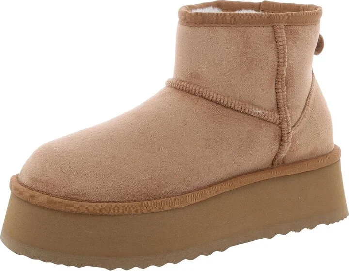 Crue Womens Faux Fur Lined Faux Suede Booties