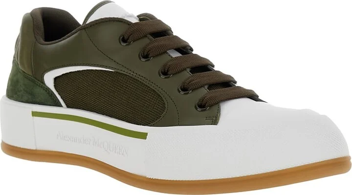 'cruis' Green Low Top Sneakers With Logo Detail In Leather And Fabric Man - Image 3