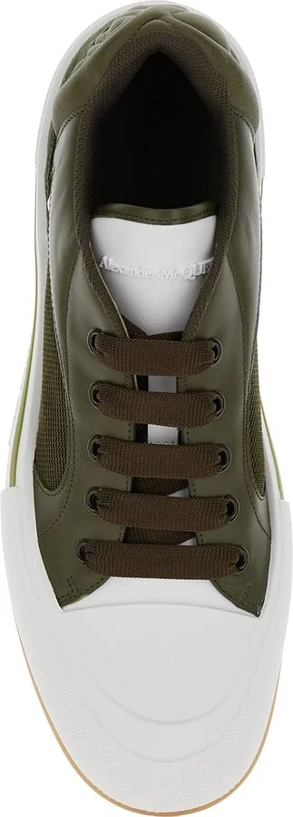 'cruis' Green Low Top Sneakers With Logo Detail In Leather And Fabric Man - Image 4