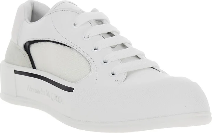 'cruis' White Low Top Sneakers With Logo Detail In Leather And Fabric Man - Image 2