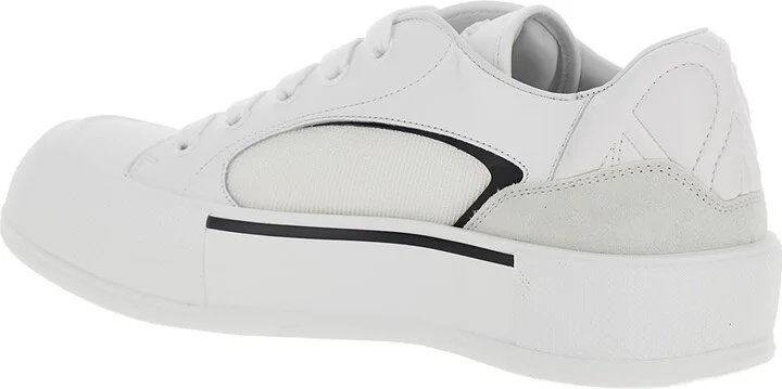 'cruis' White Low Top Sneakers With Logo Detail In Leather And Fabric Man - Image 3
